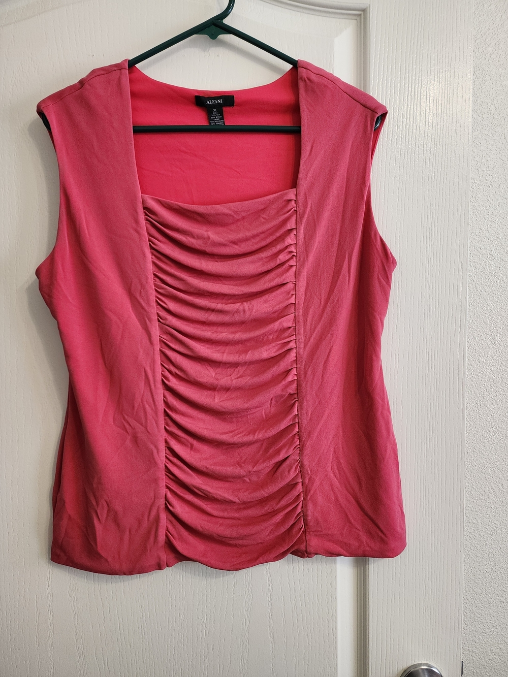 Alfani Sleeveless Ruched Front Tank Top in Rose Pink